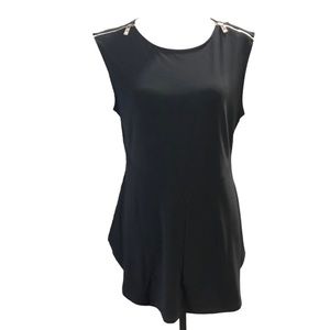 CHAUS Black Sleeveless Flared Tunic
